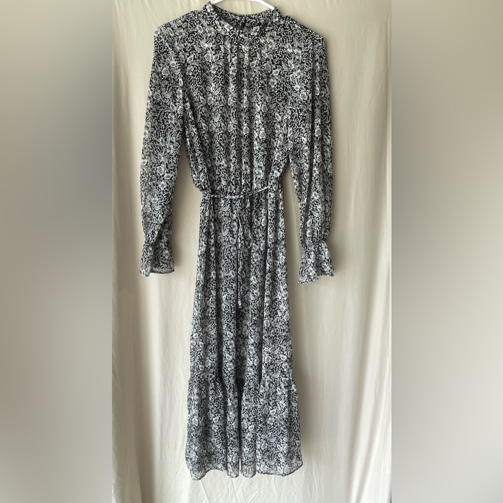 Banana Republic Black and White Bishop Sleeve Sundress